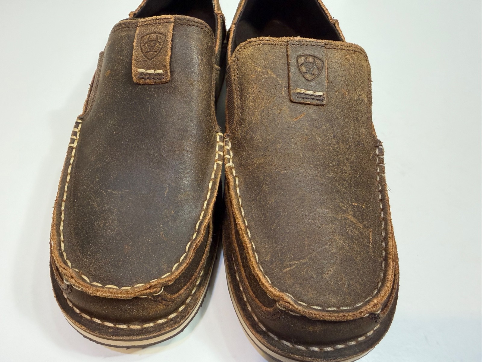 ARIAT MENS CRUISER SLIP ON LEATHER SHOES ROUGH OAK US 11 EE UK 10 W EUR 44.5 W