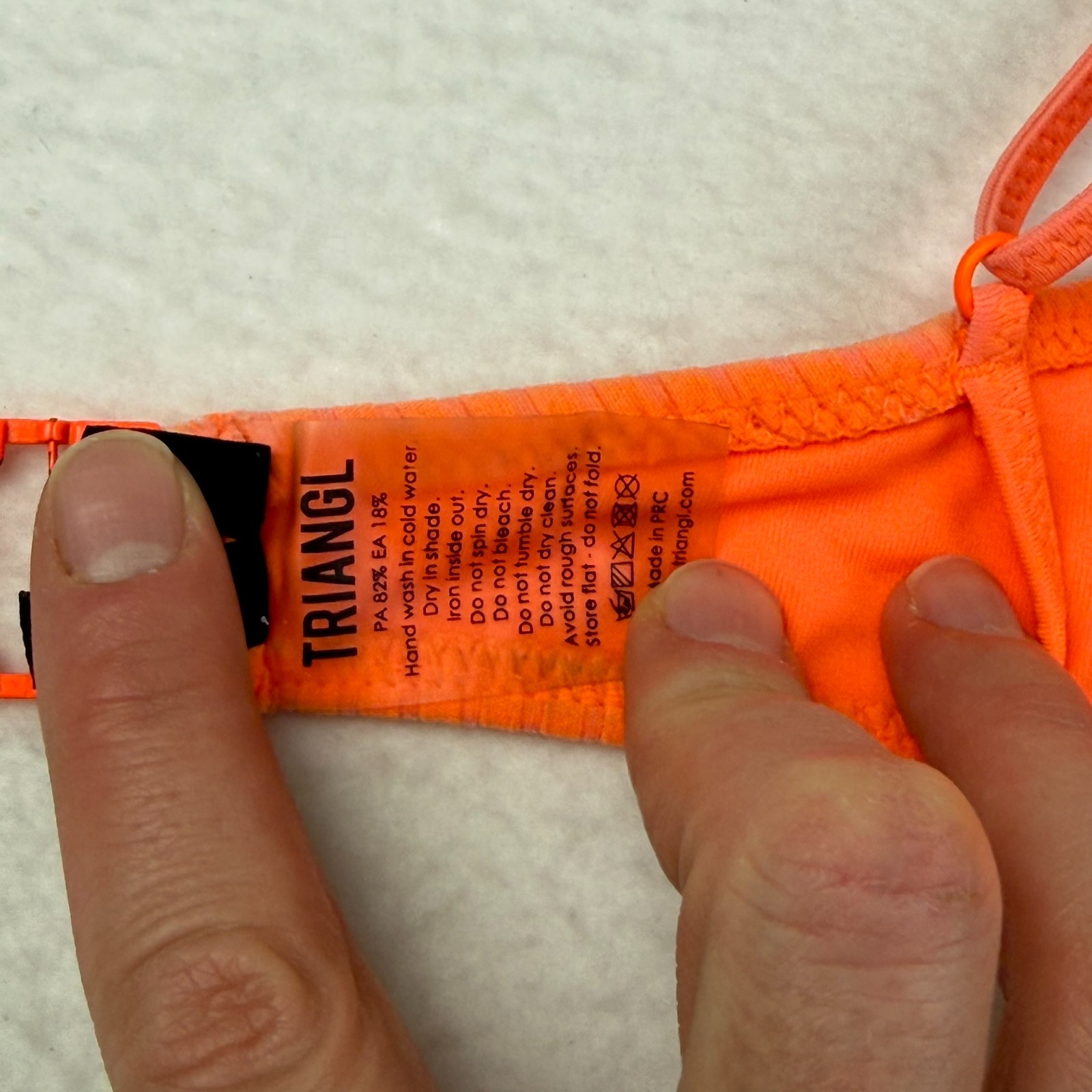 Triangl Bikini Top Women’s Size Medium Orange Adjustable Staps