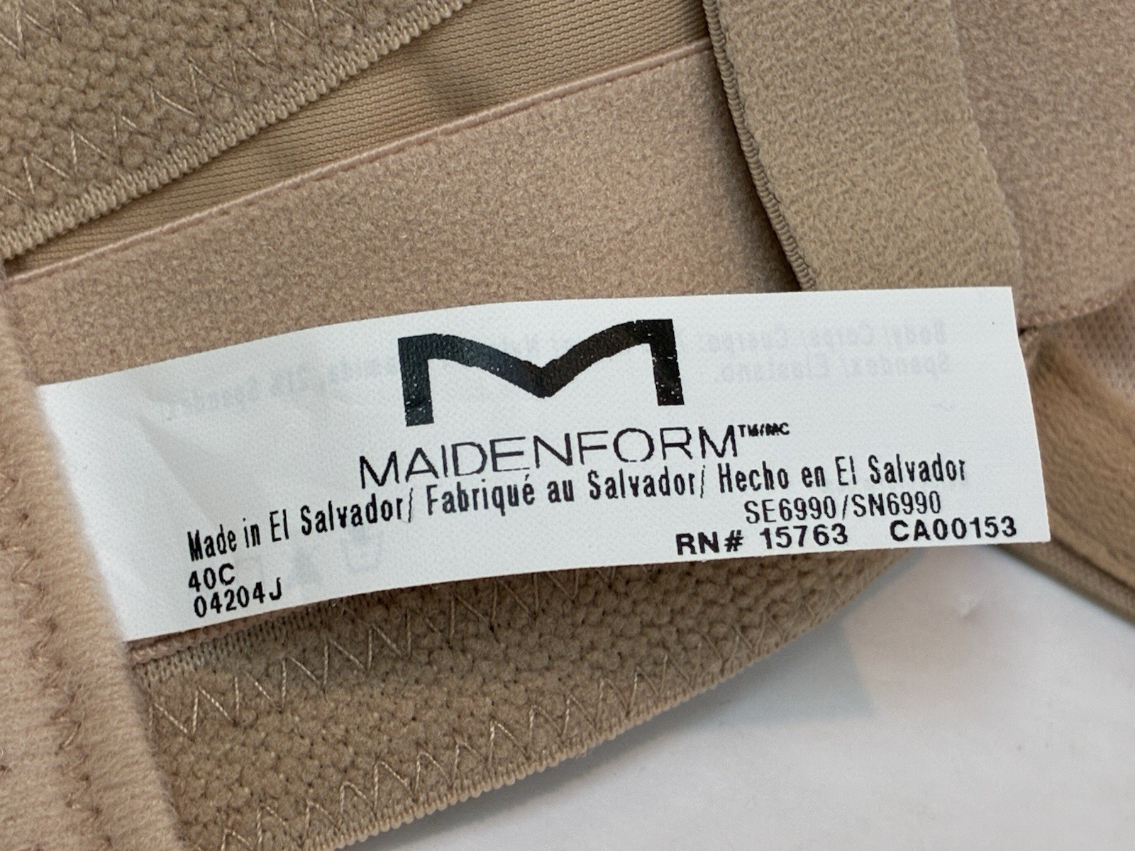 Maidenform Bra 40C Beige Sweet Nothings Convertible Multiway Straps Bra New