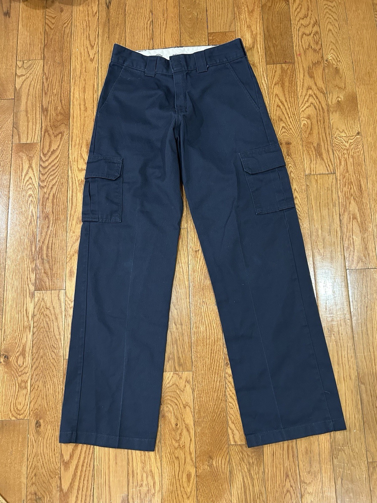 Dickies Relaxed Straight Cargo Pants Mens 32×34 Navy Blue Work Pants WP592DN