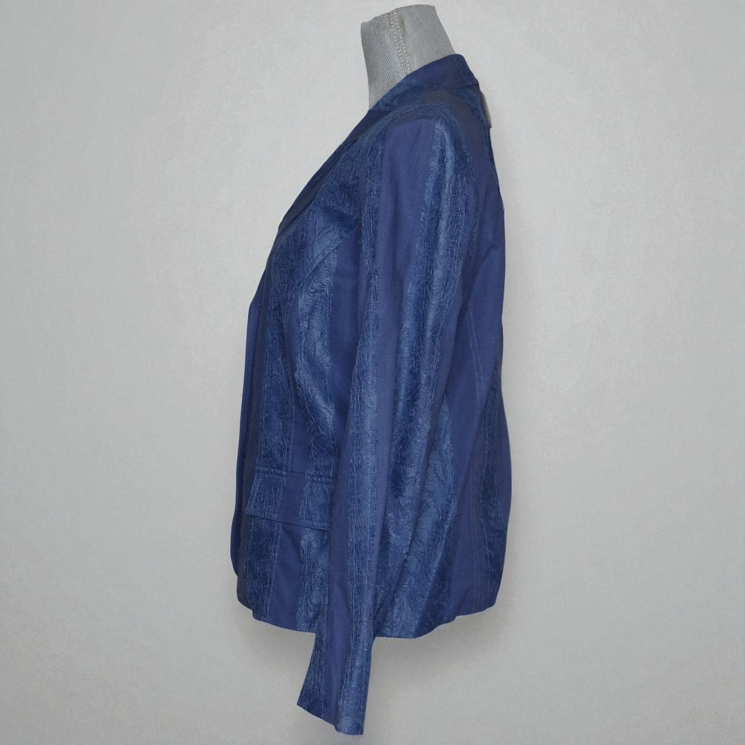 Coldwater Creek LS Hint of Lace Blazer Jacket Cornflower Blue – Medium – NWT $99