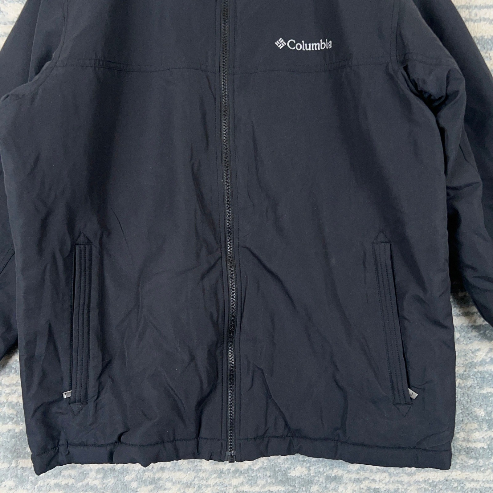 Columbia Mens Black Fleece Lined Insulated Full Zip Jacket XM5010 Medium