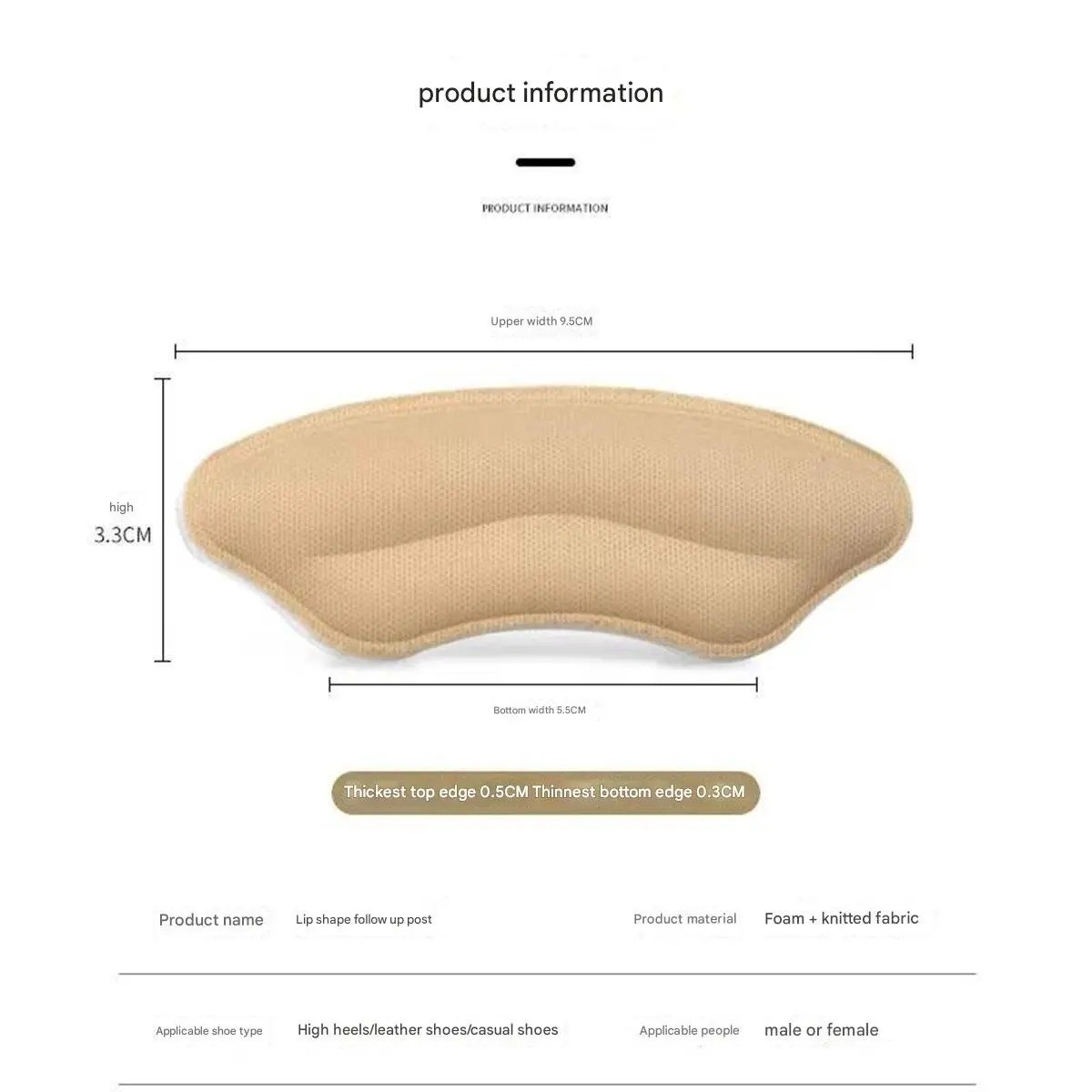 8 Pack Heel Pads for Shoes Self Adhesive Heel Grips Comfort Inserts