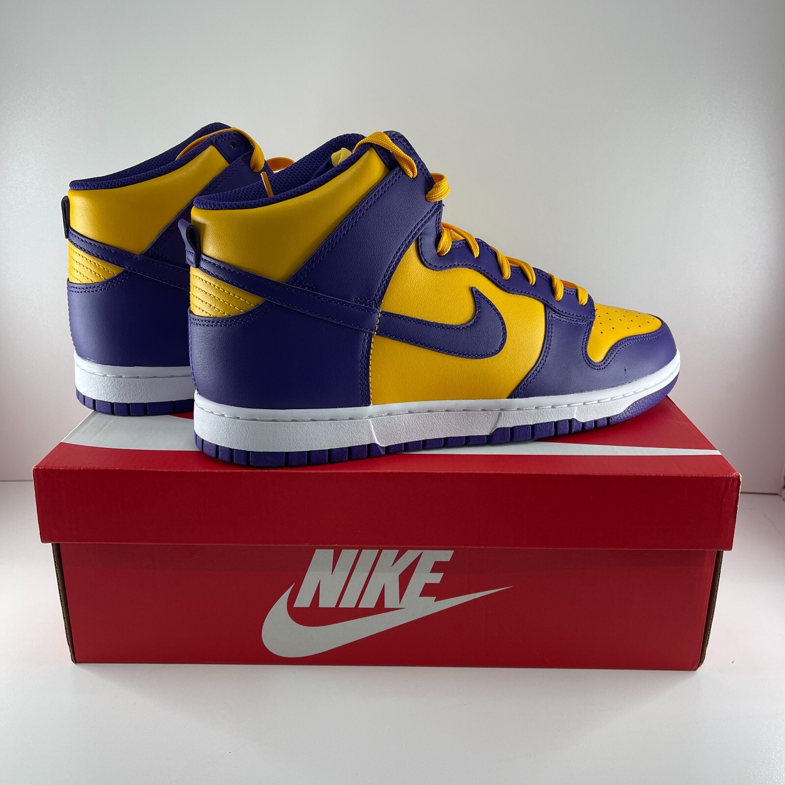 ✅ BNIB Nike Retro High Dunks Purple Lakers UK 10.5 US 11.5 EU 45.5 DD1399-500 📦