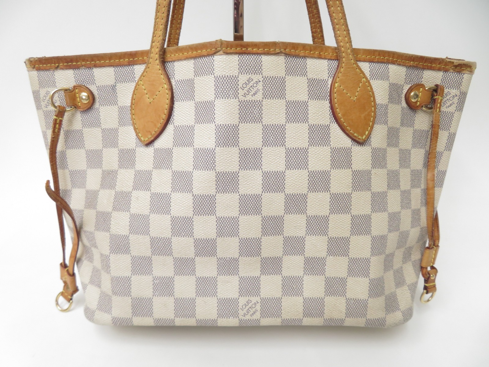Authentic Louis Vuitton Damier Azur Neverfull PM Tote Bag Handbag F#51248
