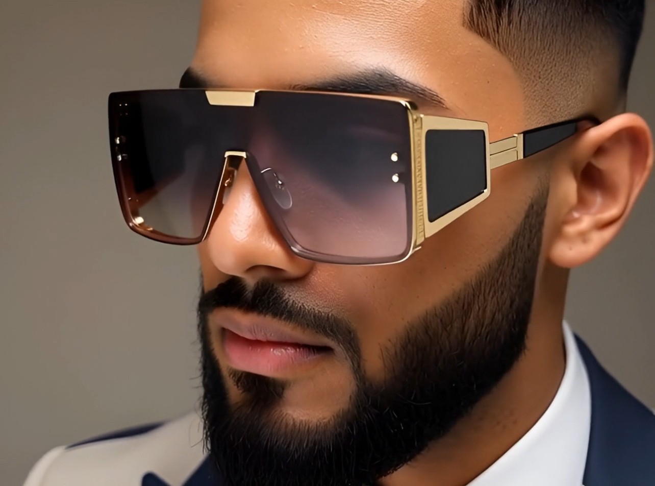 Sunglasses Dark Black Lens Men Hip Hop Cholo Square Gangster Stylish Outdoor New