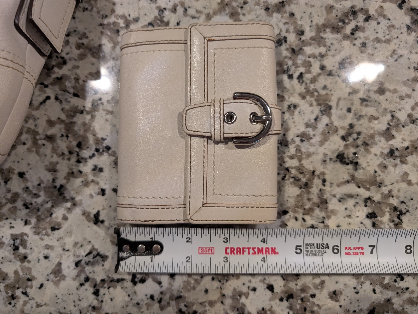 Vintage Coach Soho Hobo Bag 8A01 Ivory White Leather Brown Strap + Wallet