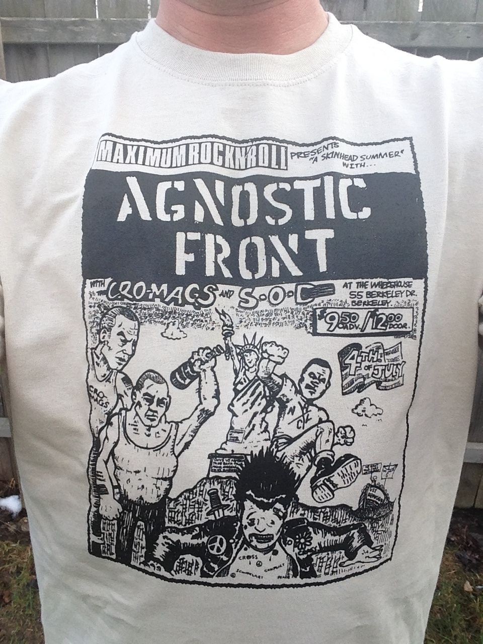 Agnostic Hardcore SOD CroMags NYC Hardcore Shirt S M L XL 2X You Pick Size