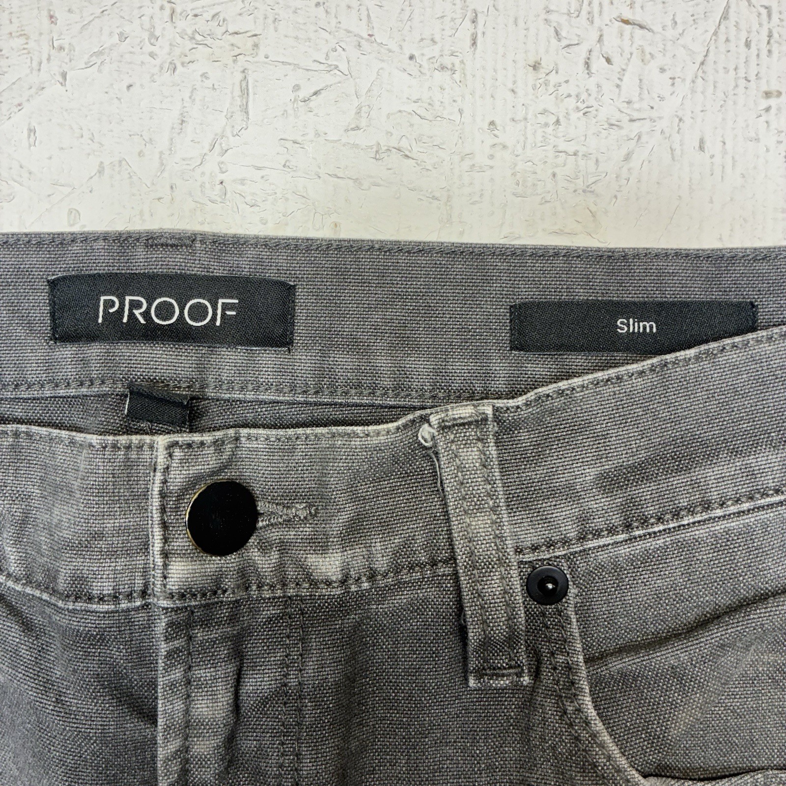 Proof Pants Rover Men 33×32 Gray Slim Fit Canvas Stretch Outdoor Casual Distress