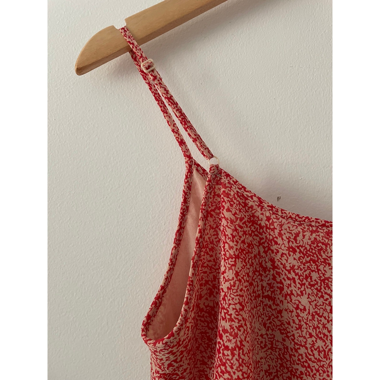CABI Paprika Tiered Layered Boho Cami Tank Top Red Cream Cottagecore Medium