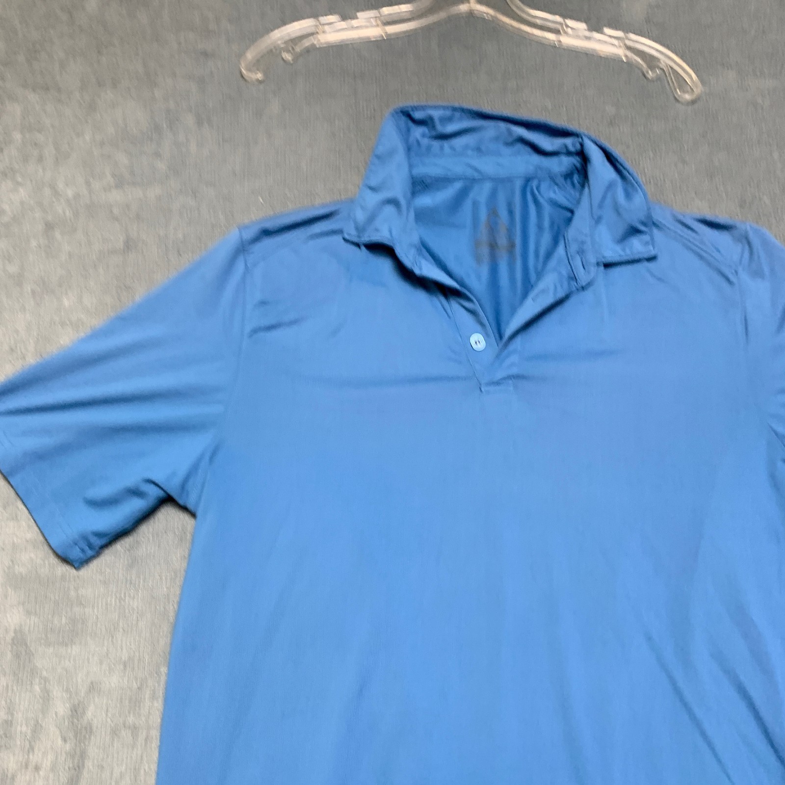 Gerry Performance Polo Shirt Men Medium Blue Brushed Knit Golf Tennis Pullover