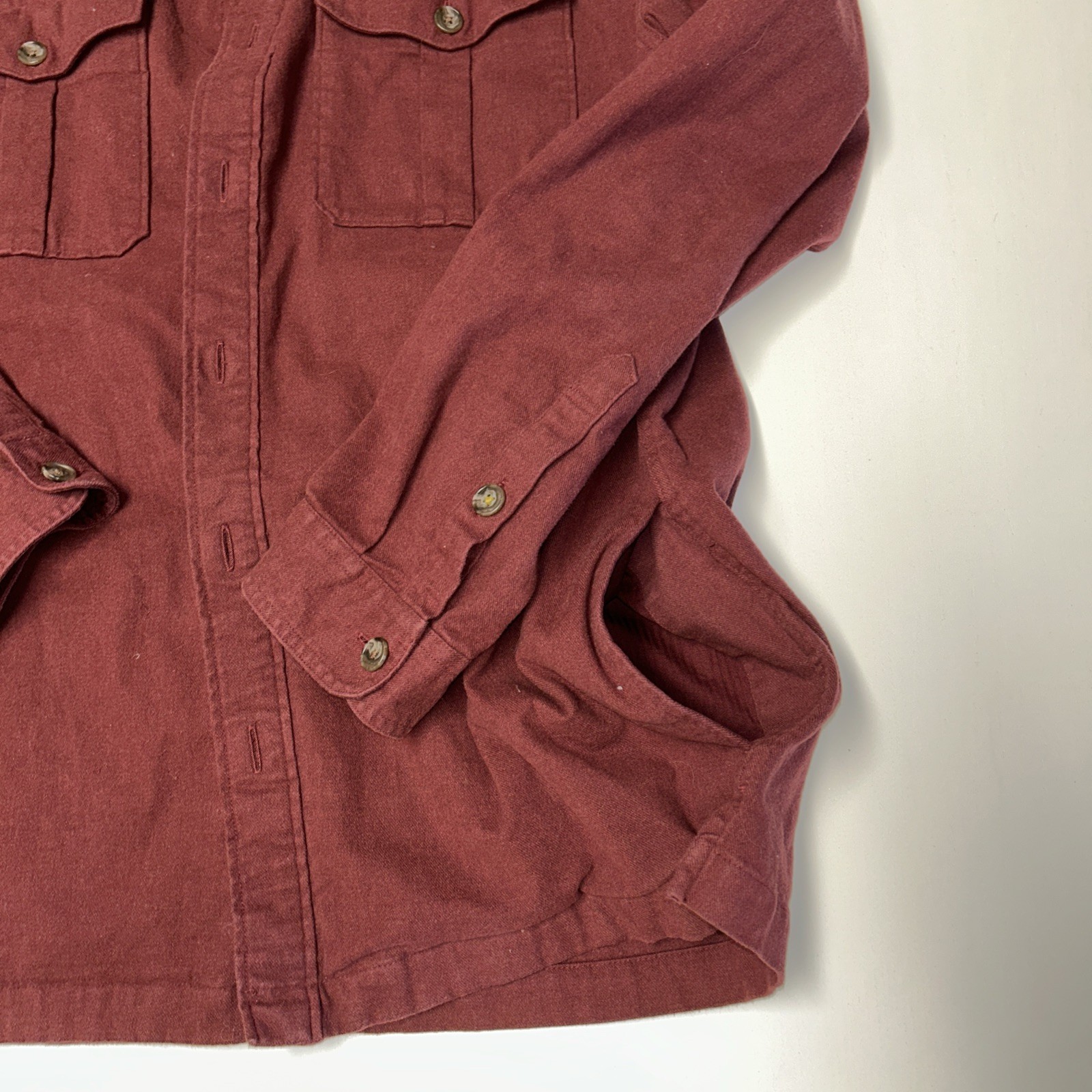 Bonobos Shirt Jacket Men L Burgundy Shirt Button-Down Pockets Modern