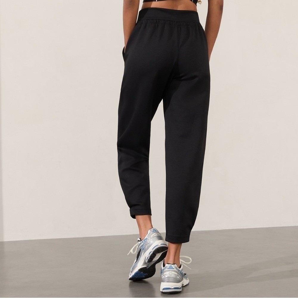 ATHLETA Allure Black 1/4 Zip Sweatshirt & Joggers Set Large Tall XL NWT