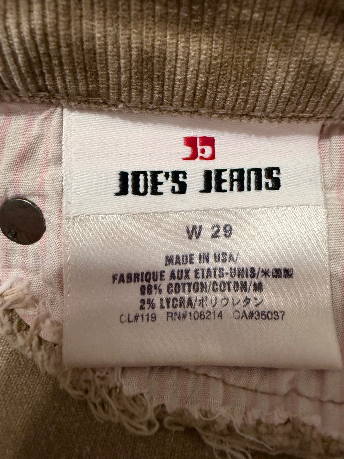 Joe’s Jeans, vintage 2000’s extra low rise, size 29