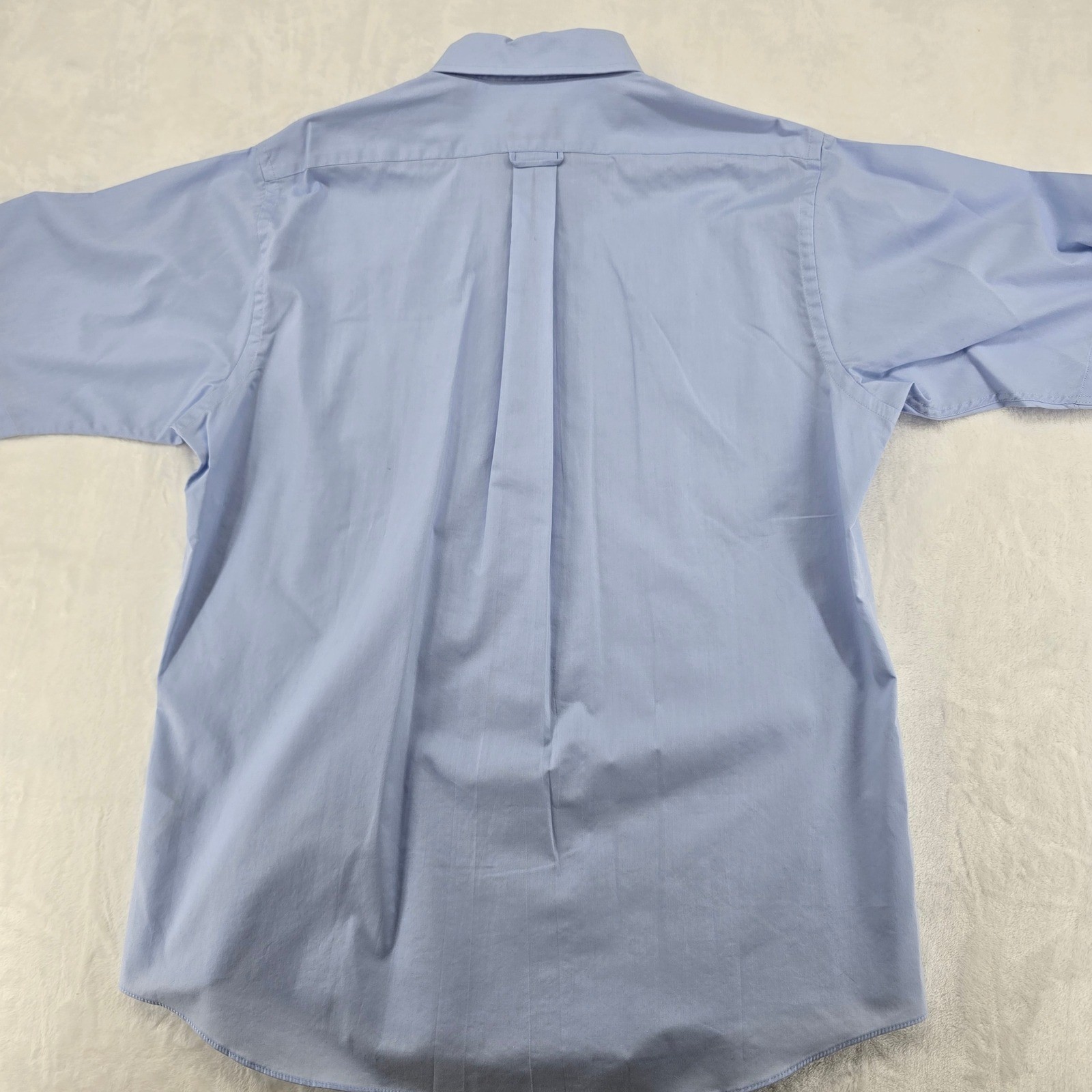 IZOD Button Down Shirt Mens Large Short Sleeve Blue All-Over Stretch Regular Fit