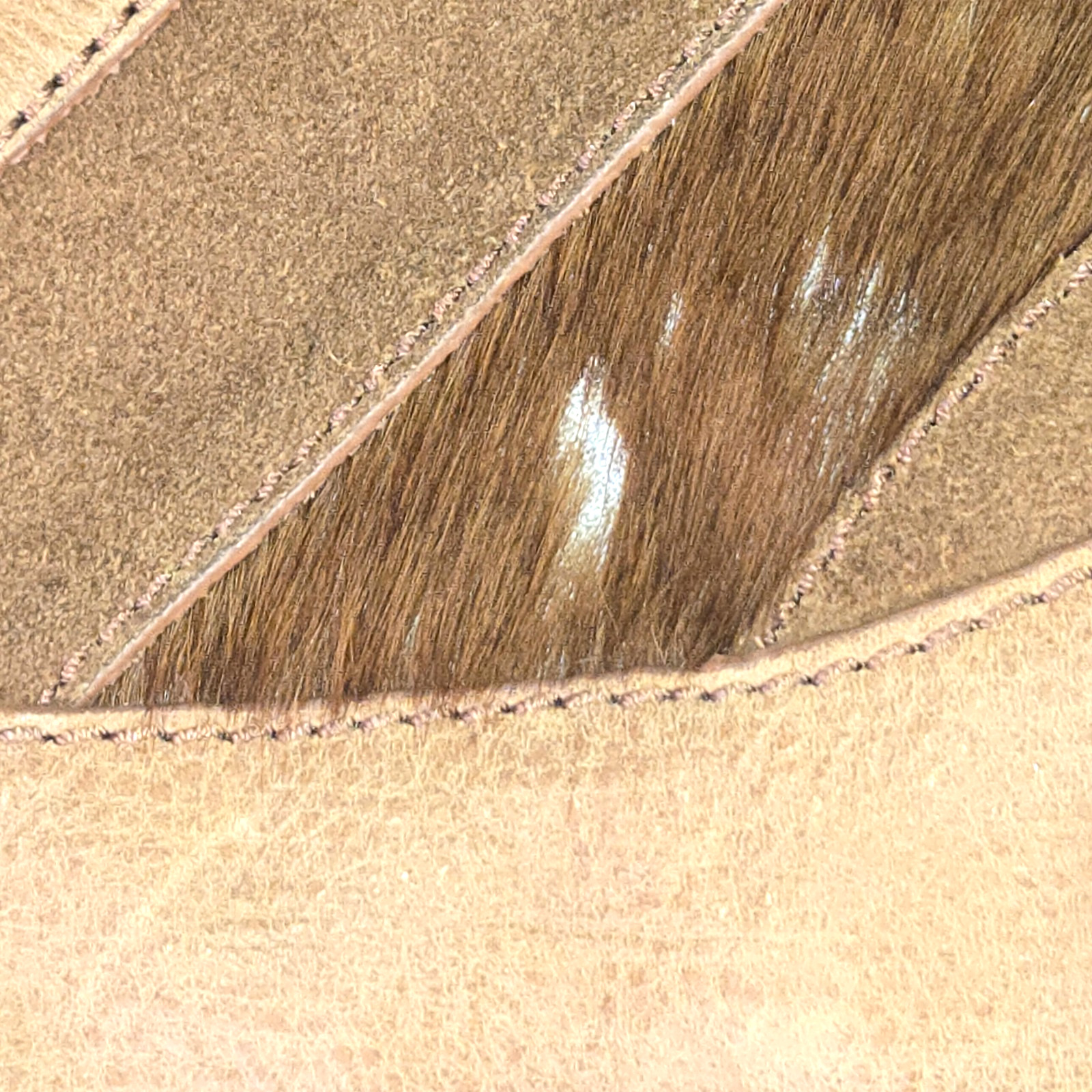 Lucky Brand Gwen Leather Suede Sachel Shoulder Bag Brown Patchwork Calf Hair