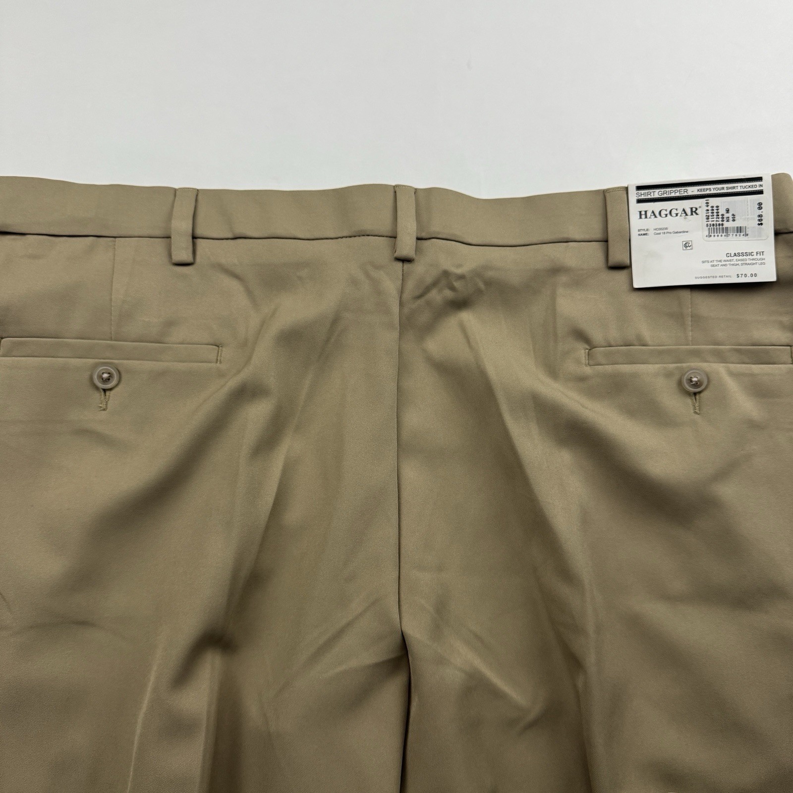 NWT Haggar Cool 18 Pro Classic Fit Pants Size 44×29 (44×29.5) Flat Front Poly