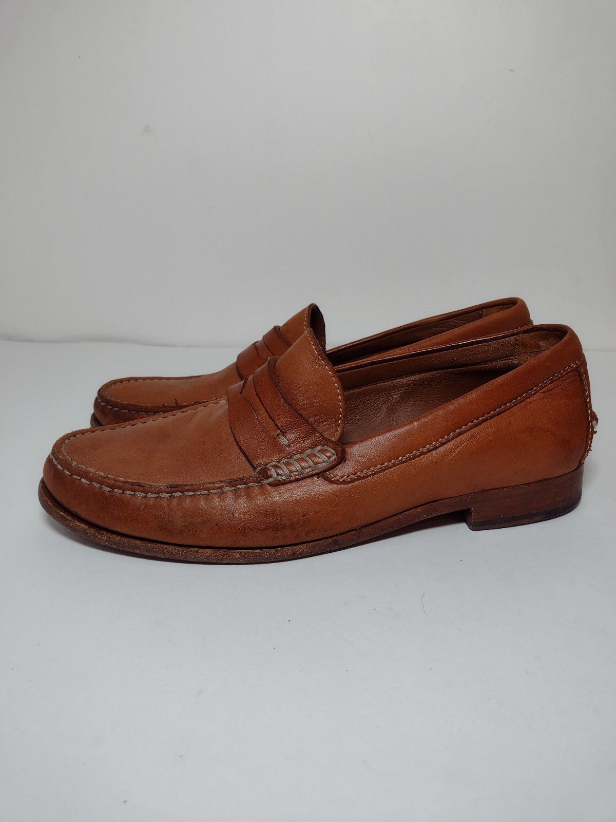 Trask Tan Leather Penny Loafers – Men Size (9.1/2)