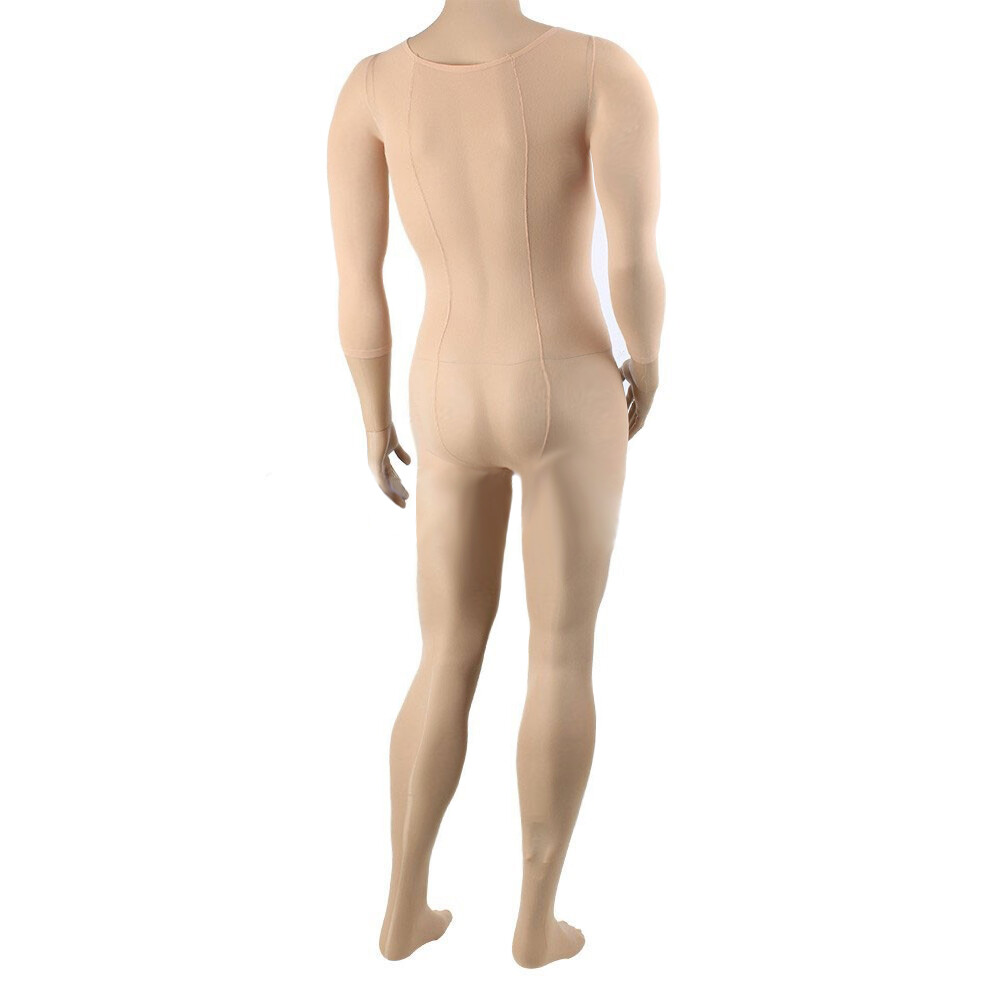 2PCS Plus Unisex Sheer Sexy Jumpsuit Lingerie Full Bodystocking Tights Bodysuit