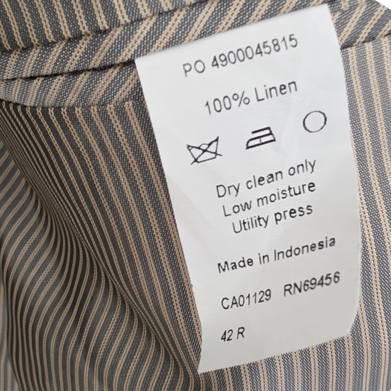 New Calvin Klein Linen Blazer 42r Dual Vent Beige