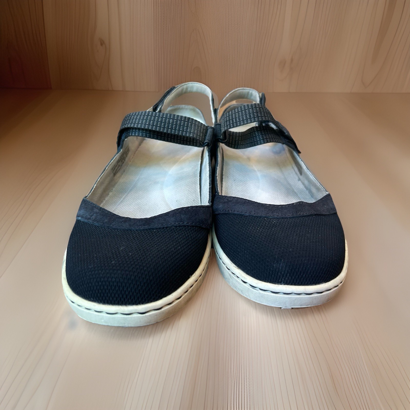Dansko Black Leather Mesh Mary Jane Sneaker SZ 39 US 8.5 – 9 Adjustable Strap