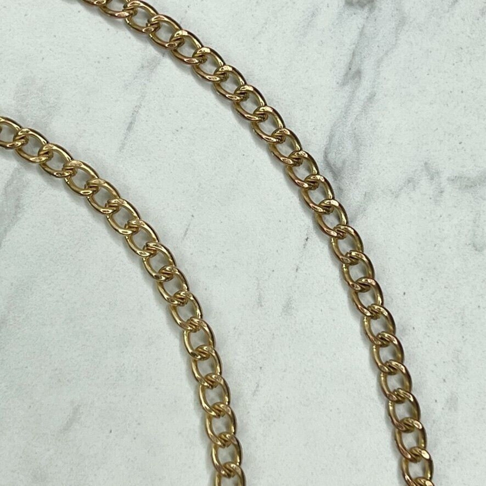 Gold Tone Skinny Chain Link Purse Handbag Replacement Strap 48″
