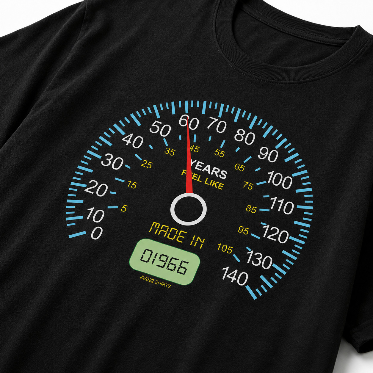 Vintage 1966 60th Birthday Shirt Speedometer Graphic Tee Gift