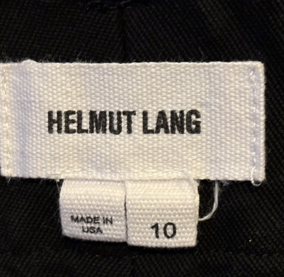 Helmut Lang Straight Leg High Waist Pants Black 97% Cotton 3% Elastane Size 10