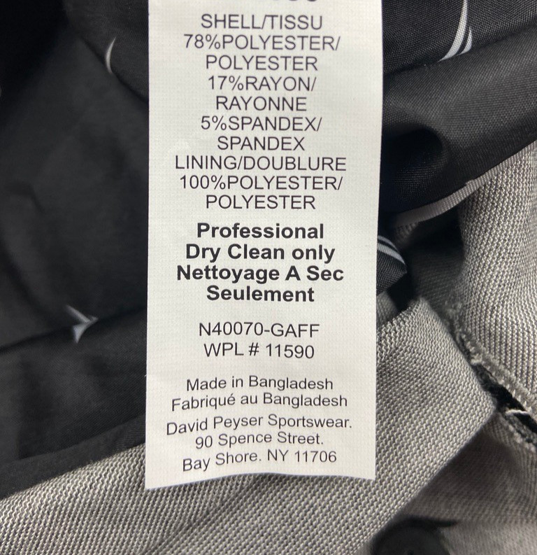 $395 NEW NAUTICA Mens 44R Light Gray Stretch 2 Piece Suit With Dress Pants 38×33