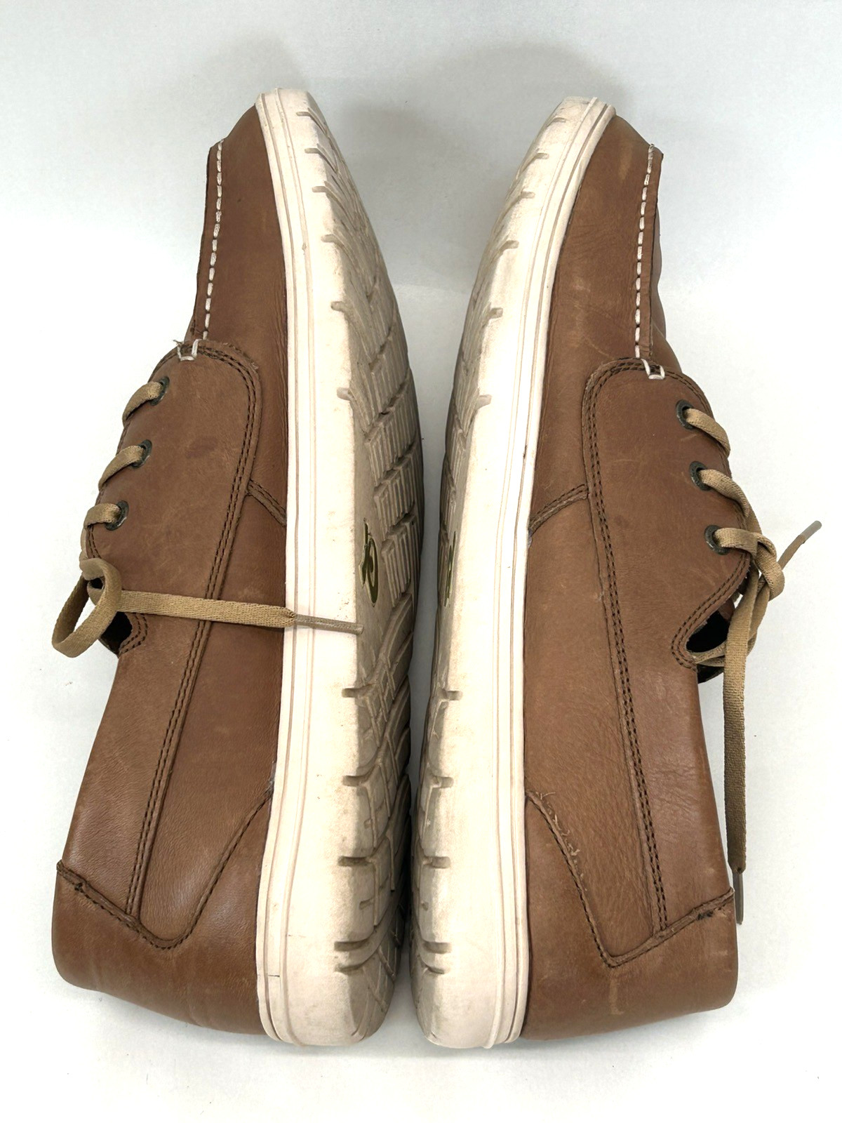 LEMS Men’s Mariner Walnut Brown Leather Zero Drop Boat Shoes EU 48 US 14