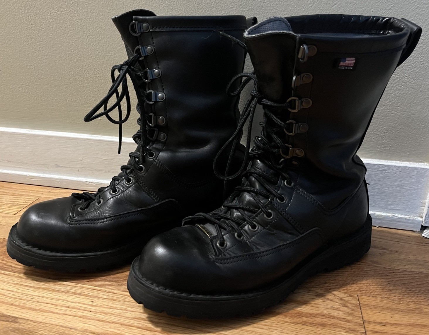 Mens DANNER Fort Lewis Boots Black Leather Size 10 EE Goretex Vibram 29110