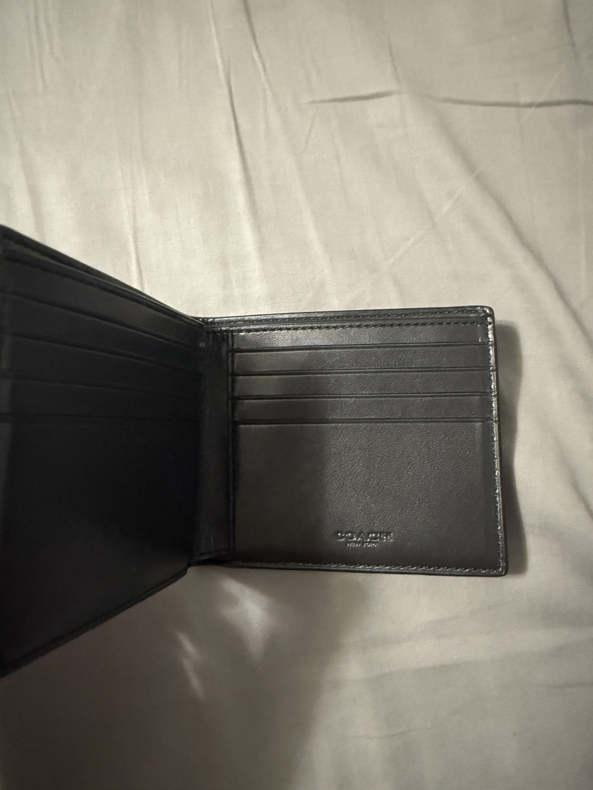coach bifold wallet 8 credit card slots+2 cash slots, plaid navy & red