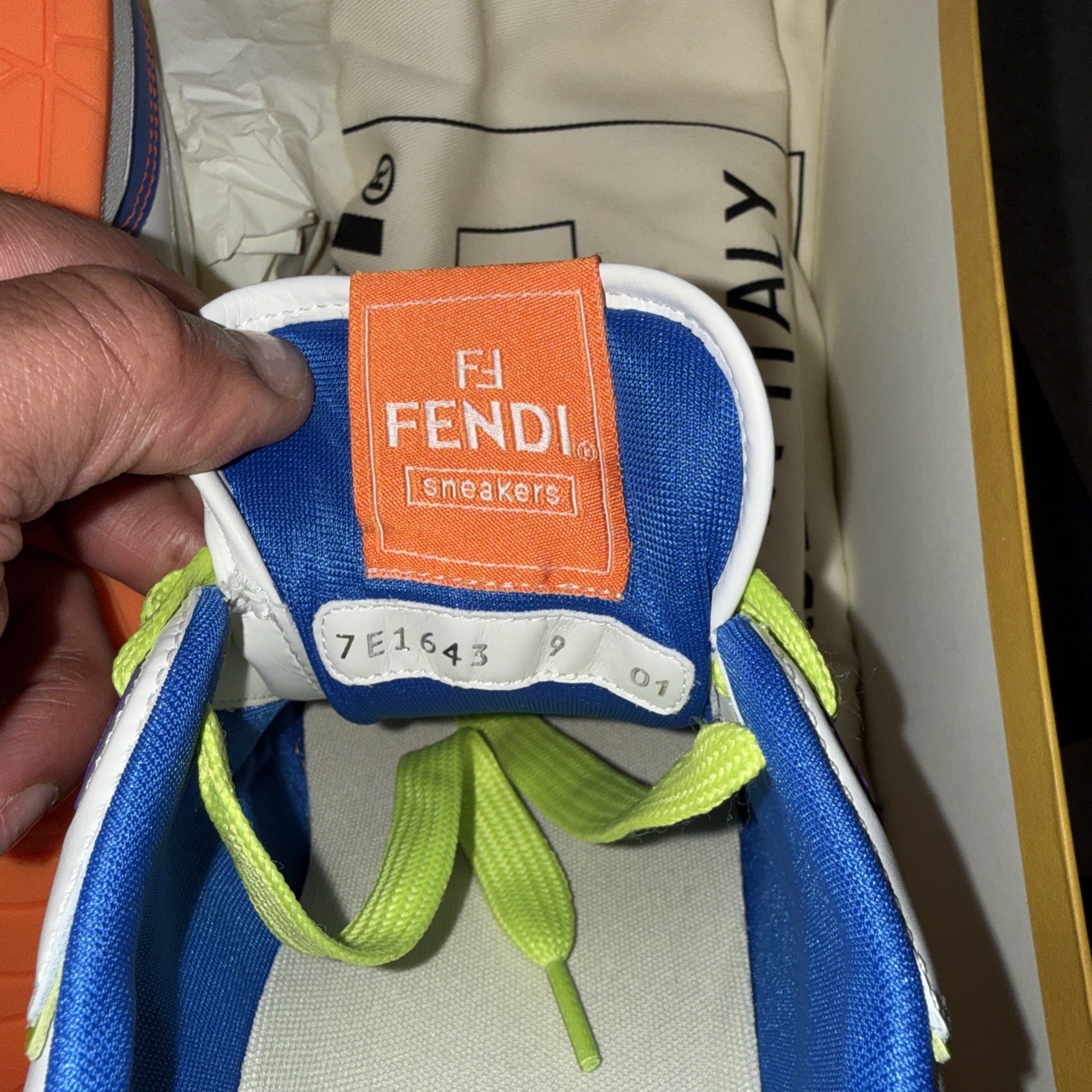 FENDI Match FF Men’s Leather Logo Fashion Ace Sneakers UK 9 – US 10