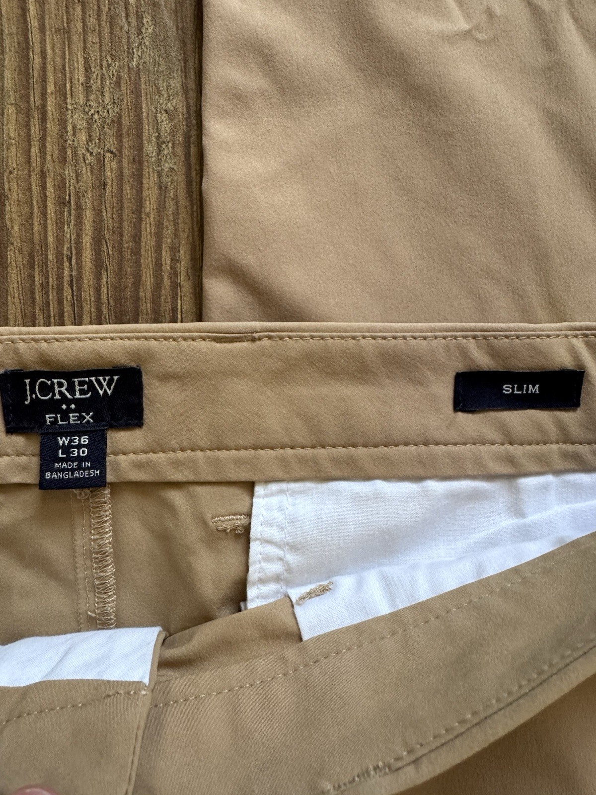 J Crew Men’s Slim Tech Pants Khaki 36×30