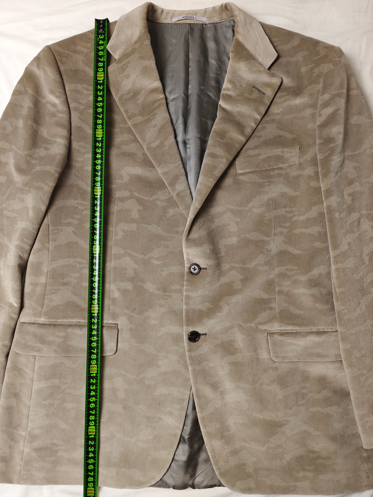 Hickey Freeman “Lindsey” Tan 100% Cotton Velvet Blazer Sport Coat Size 44R NWT