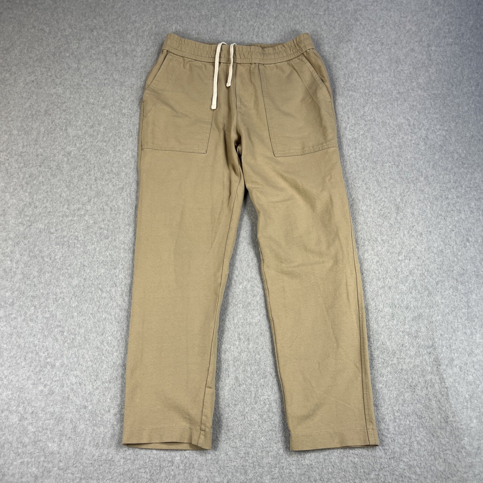 UNIQLO Pull On Pants Mens Medium Stretch Khaki Casual Elastic Waist Drawstring