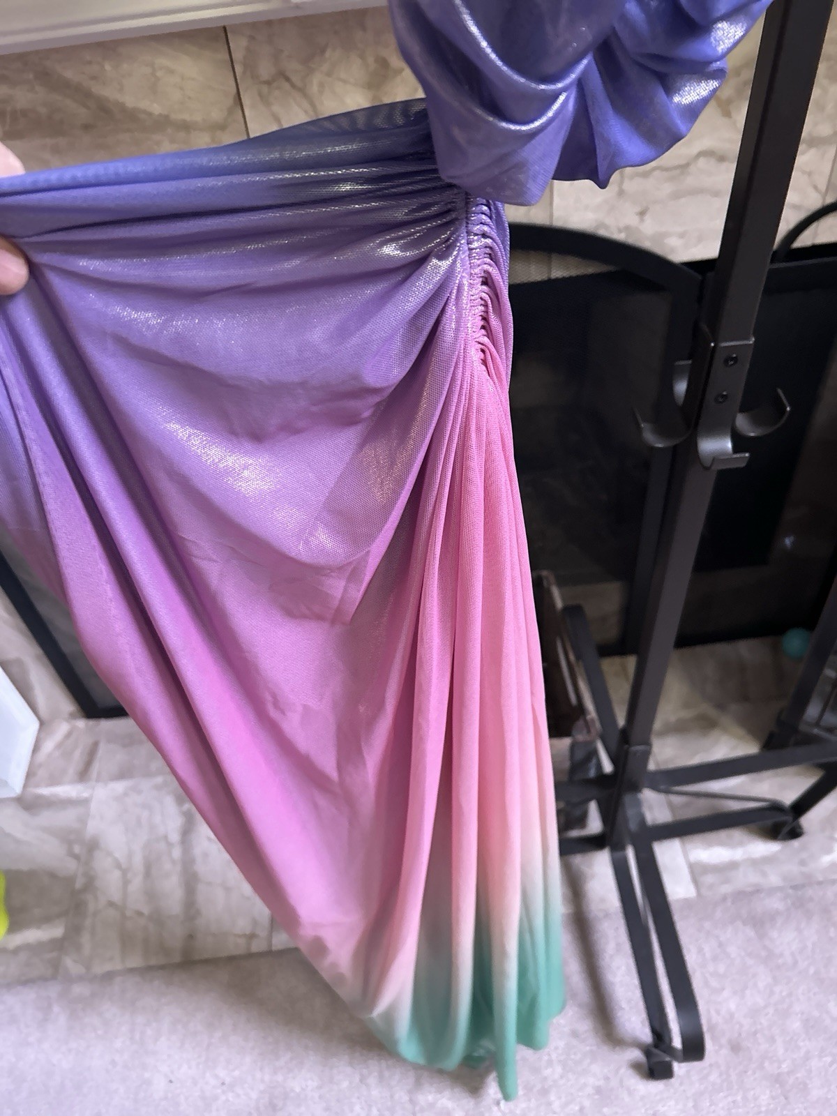 $285 BAOBAB “Aurora” ombre one shoulder cutout maxi dress – sz M