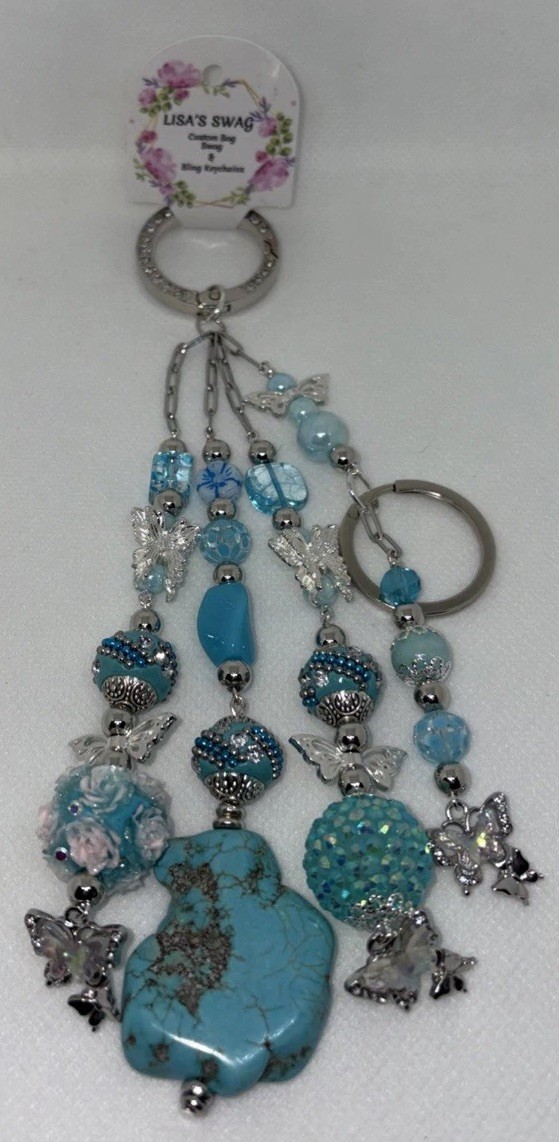 Handmade✨Purse Bling ✨Beaded Bag Charm ✨Keychain✨Bag Swag ✨Handbag Jewelry✨NWT