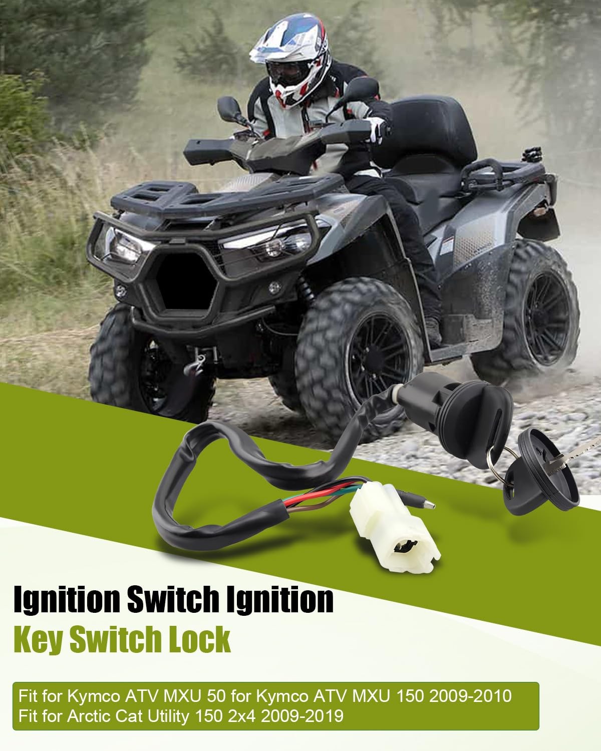 Ignition Switch Ignition Key Switch Lock Suit Fit for Kymco ATV MXU 50, 150