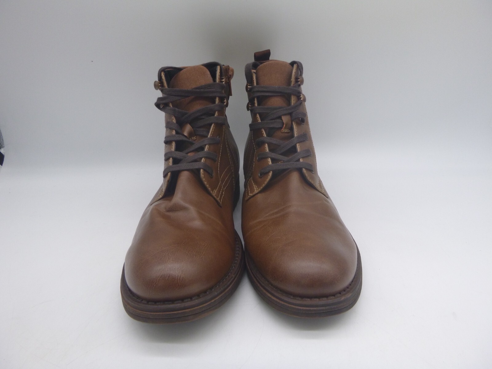 Alfani Bronson Brown Synthetic Ankle Boots Men’s Sz 11 M Side Zip