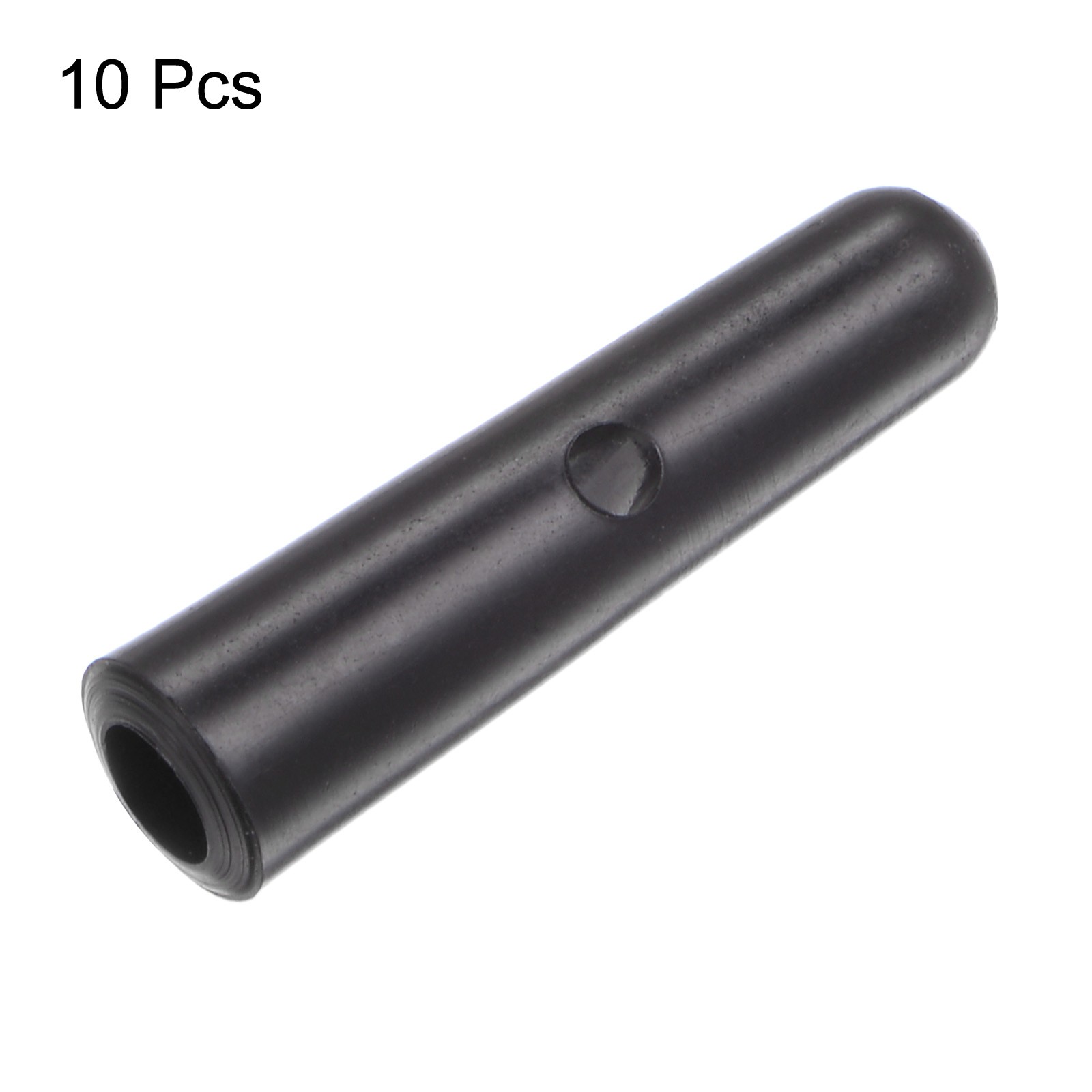 10pcs Umbrella Tail Beads Gum PP 4mm Dia for Straight Umbrella Cover Black