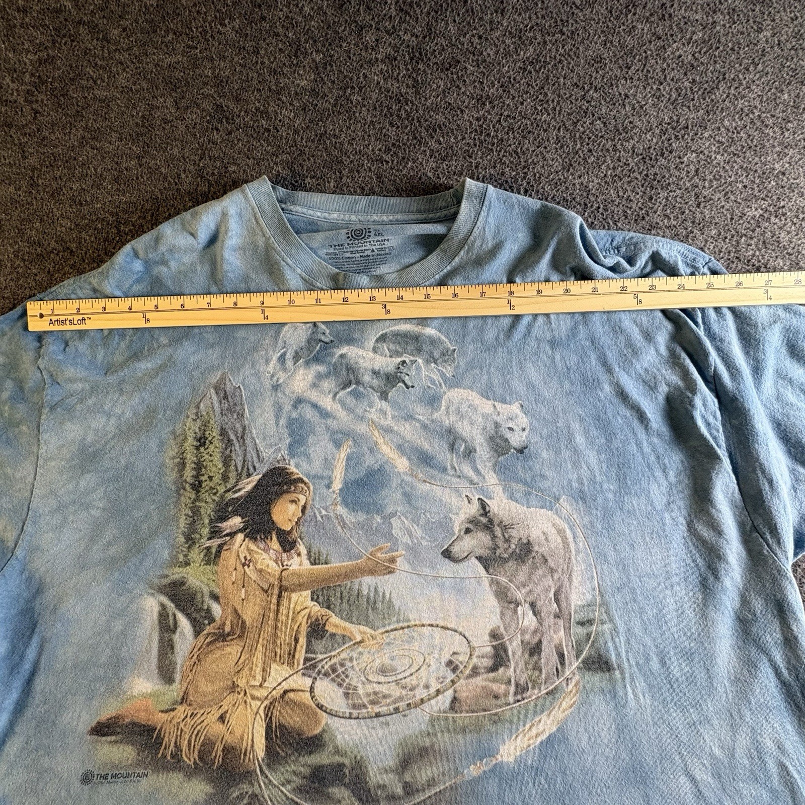 2004 The Mountain Wolf Dreamcatcher Tie Dye T Shirt 4XL