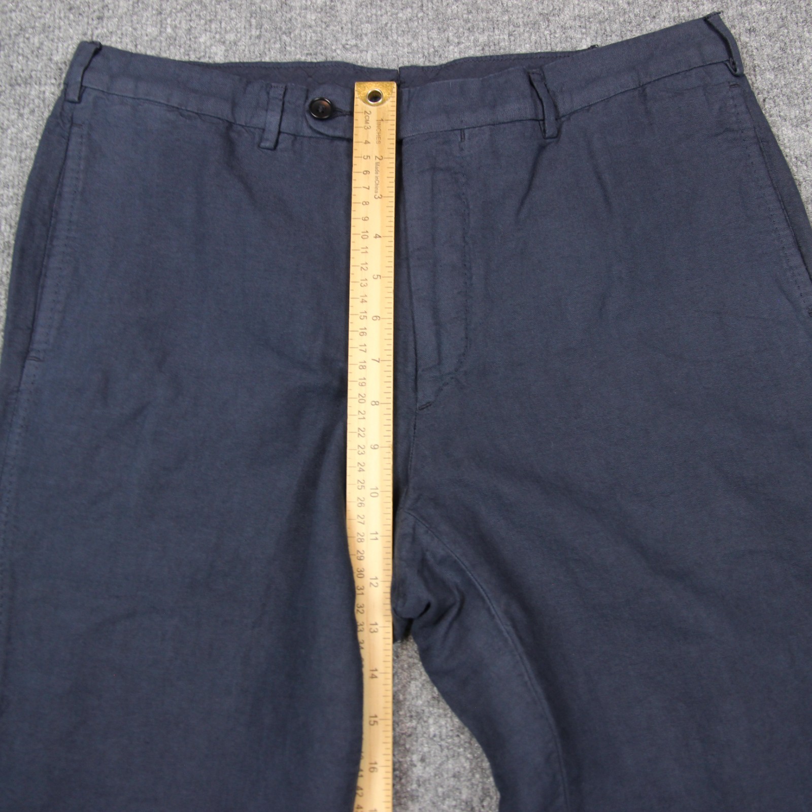 Sid Mashburn Pants Men’s 34X36 Blue Unhemmed Garment Dyed Sport Trousers *FLAW