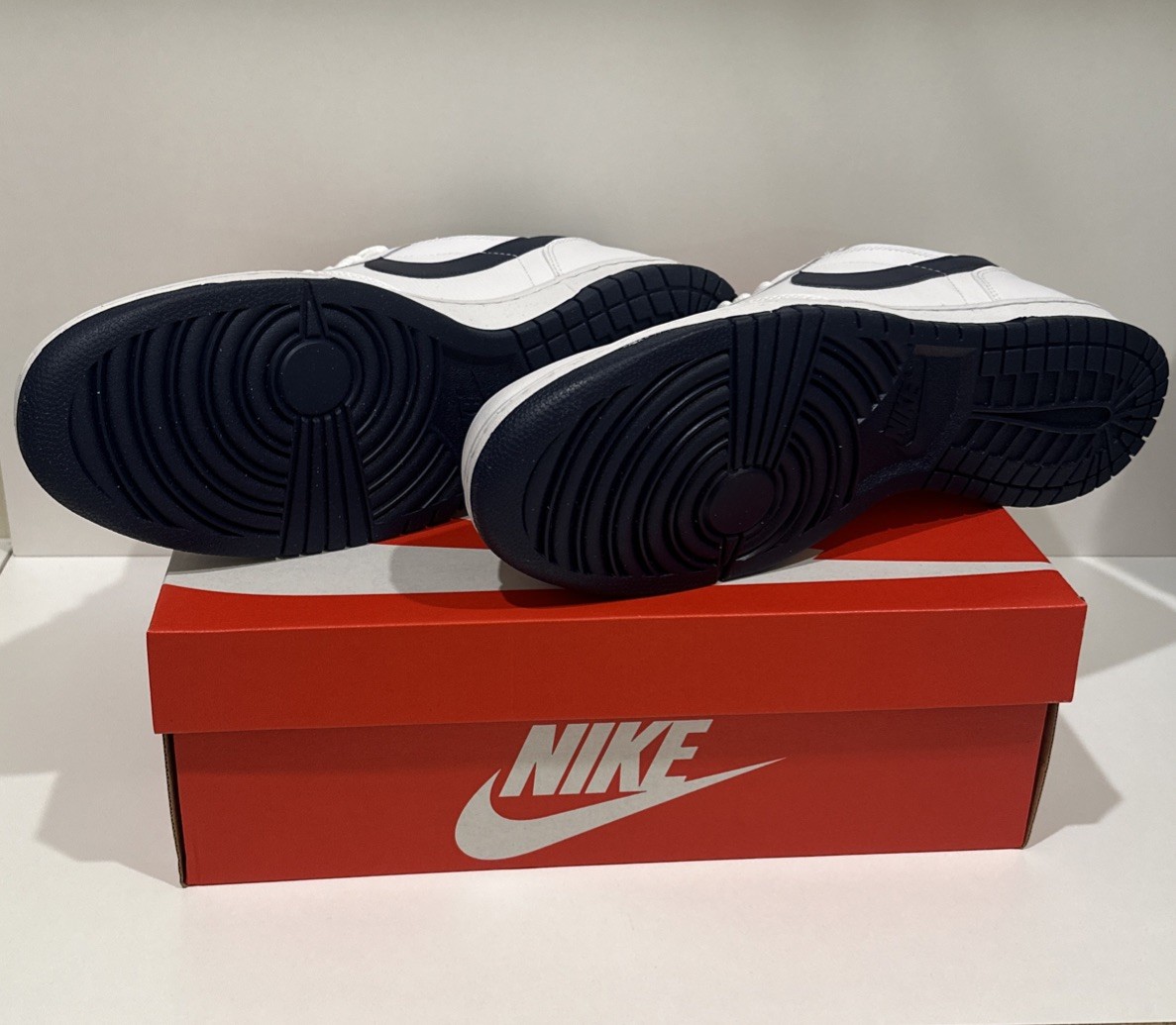 Nike Big Nike Low Shoes Mens Size 13 White Midnight Navy Lifestyle 355152-140