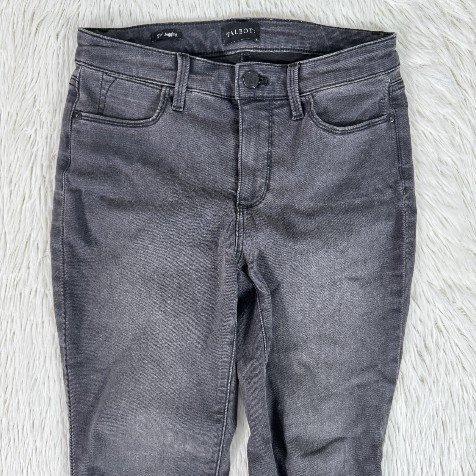 Talbots Black Charcoal Wash Mid-Rise Jegging Denim Jeans Women’s Size 2P