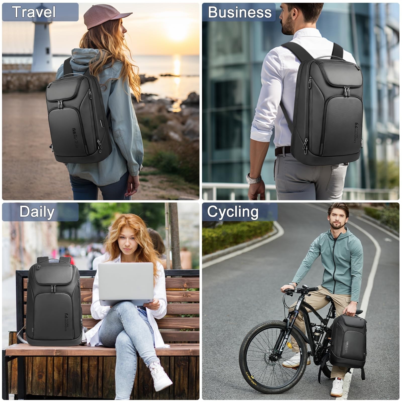 Smart Anti-Theft Business Backpack for 17.3″ Laptop, USB Charging, Water-Resista