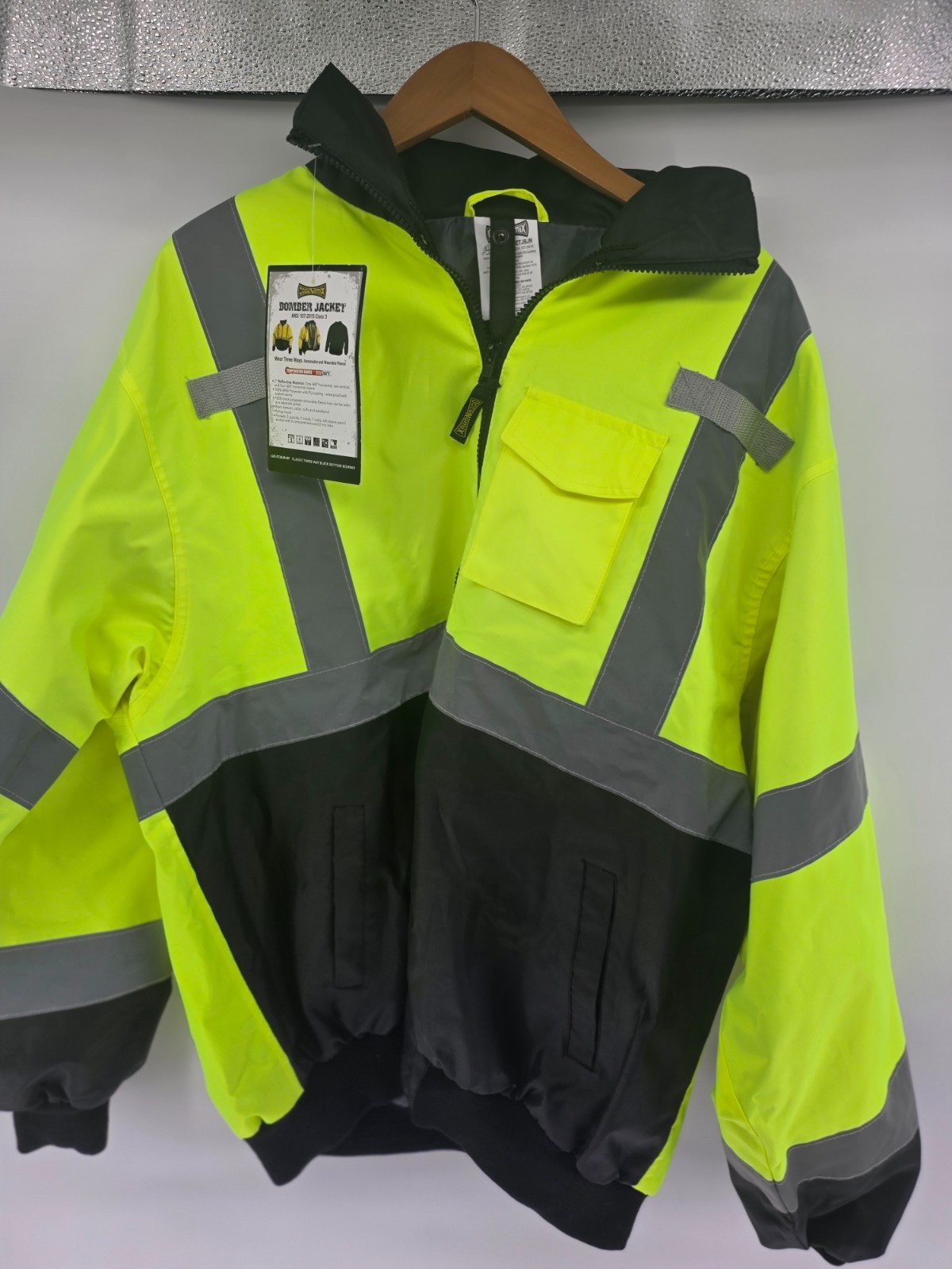 NWT Hi-Viz Workwear OccuNomix Collared Lined Jacket Coat Men’s Size M Z1 Constru