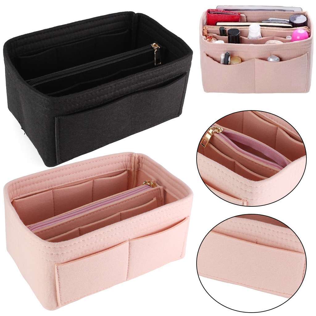Felt Purse Handbag Organizer Insert Multi pocket Storage Tote Shaper Liner Bag