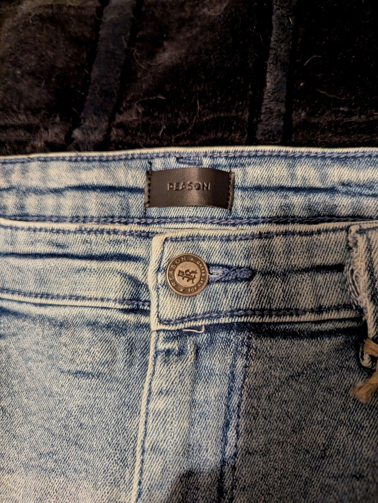 Reason Brand Men’s 36×32 Distressed Light Blue Faded Wash Stretchy Skinny Jeans
