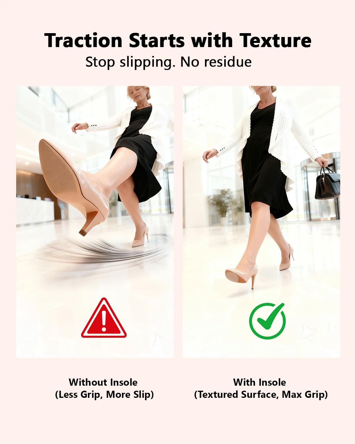 5 Pairs (10 Pads) Clear Non Slip Shoe Pads, Shoe Grips on Bottom of Shoes, An…